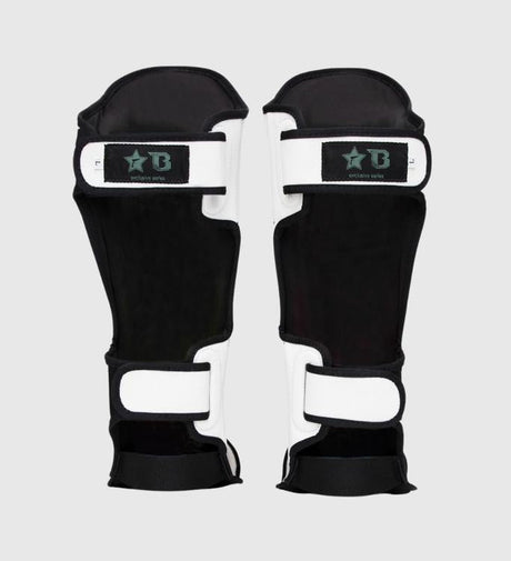 Espinilleras de kickboxing Fairtex FXB – Blanco/Oro