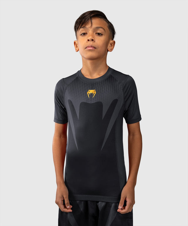 Venum Attack Rashguard Korte Mouwen Kinder – Schwarz/Gold