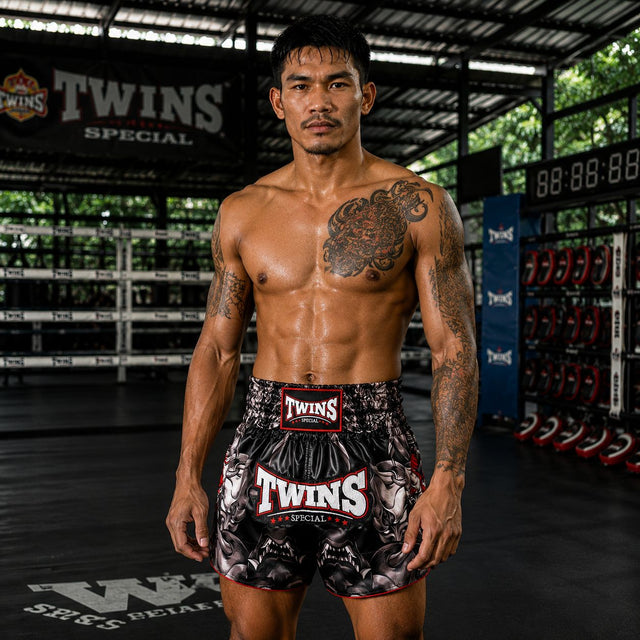 Twins Muay Thai shorts TTBL Kabuki – Sort