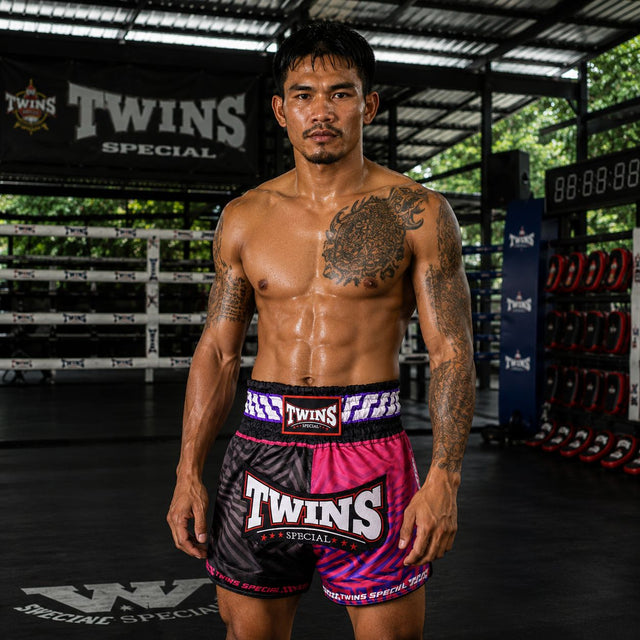 Pantalones de Muay Thai Twins TTBL Maze – Rosa