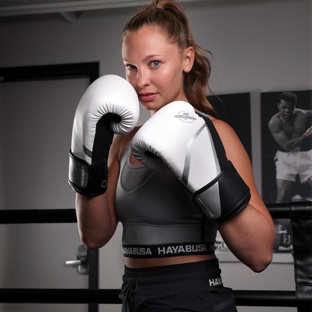 Hayabusa Boksehandsker E1 – Hvid/Sort/Sølv