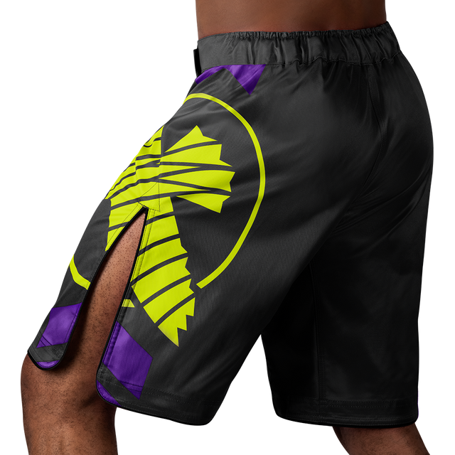 Hayabusa MMA Shorts Icon Lang – Černé/Neon