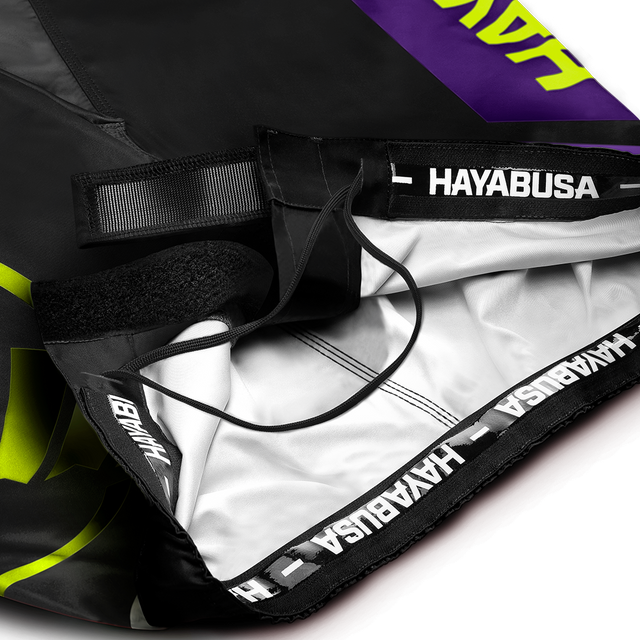 Hayabusa MMA Shorts Icon Lang – Černé/Neon