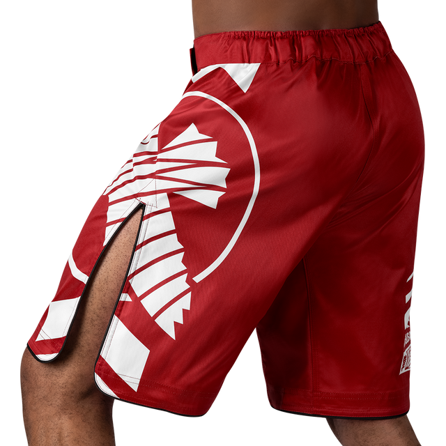 Hayabusa MMA Shorts Icon Lang – Červené/Bílé