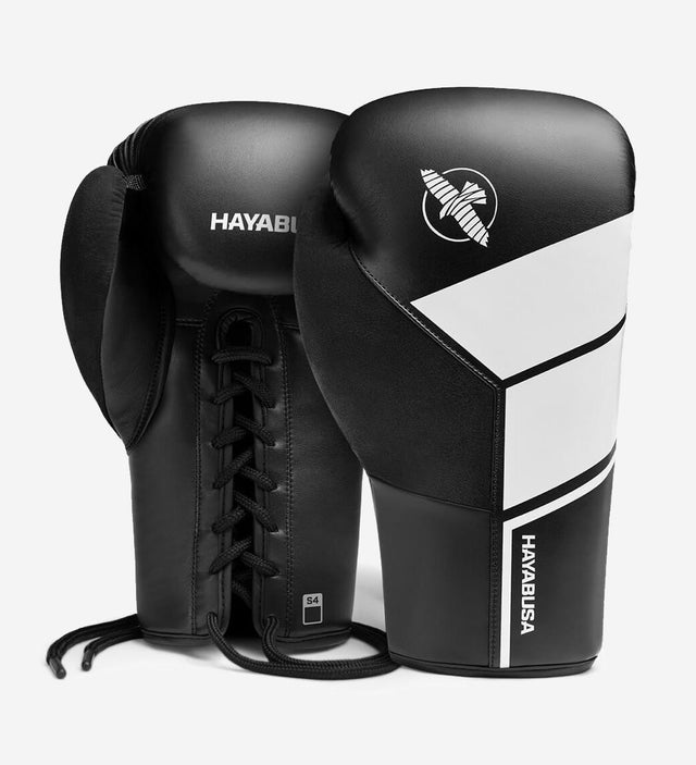 Hayabusa Boxhandschuhe S4 – Schwarz/Weiß – Boxhandschuhe