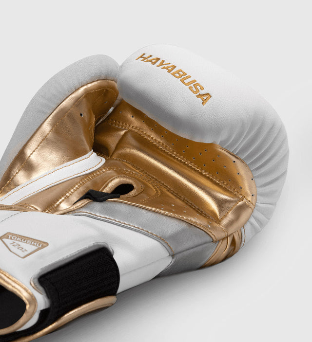 Luvas de boxe Hayabusa T3 – Branco/Ouro