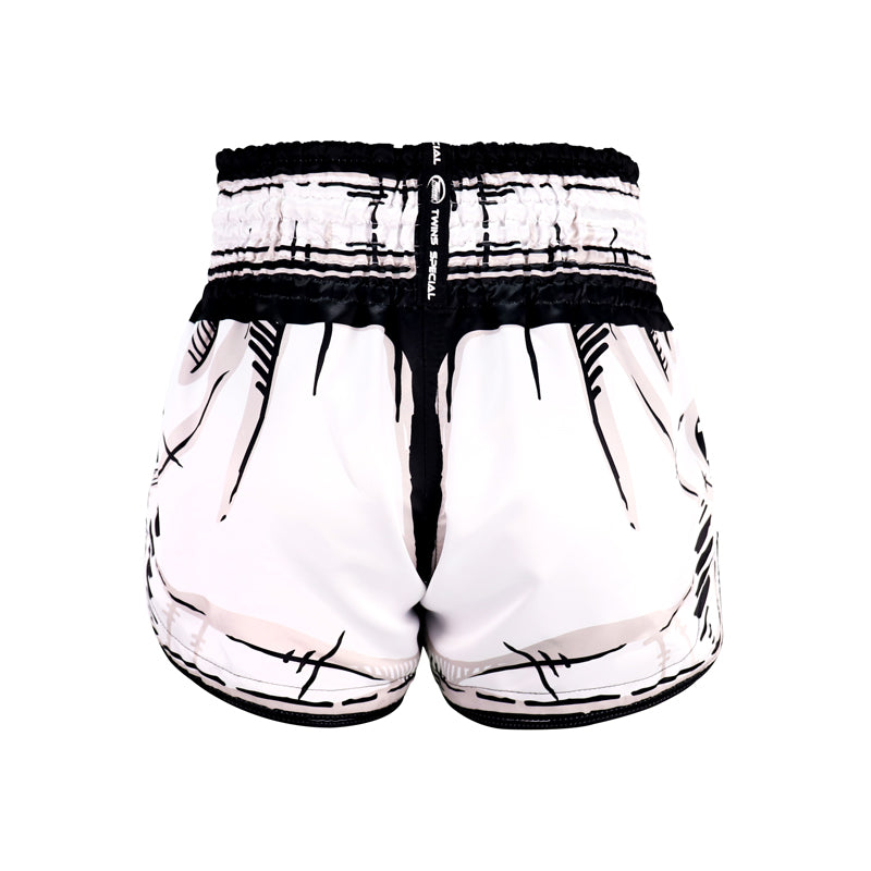 Twins Muay Thai shorts TTBL Comic - Hvid/Sort