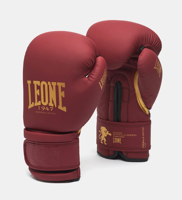 Leone Boxhandschuhe GN059X – Bordeaux/Gold