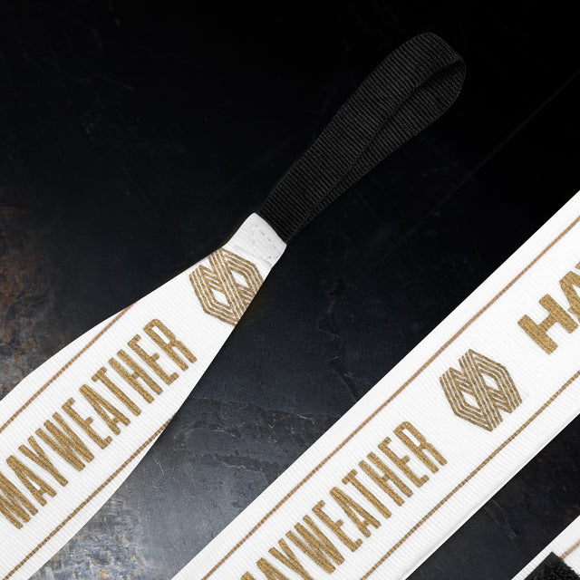 Vendas de boxeo Hayabusa x Mayweather Stretch – Blanco/Oro