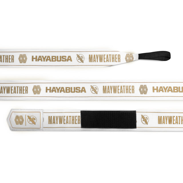 Vendas de boxeo Hayabusa x Mayweather Stretch – Blanco/Oro