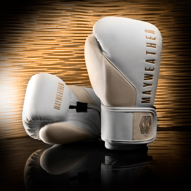 Luvas de boxe Hayabusa x Mayweather Champ – Branco/Ouro