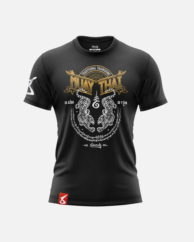 8 WEAPONS T-shirt Sak Yant Tigers – Sort