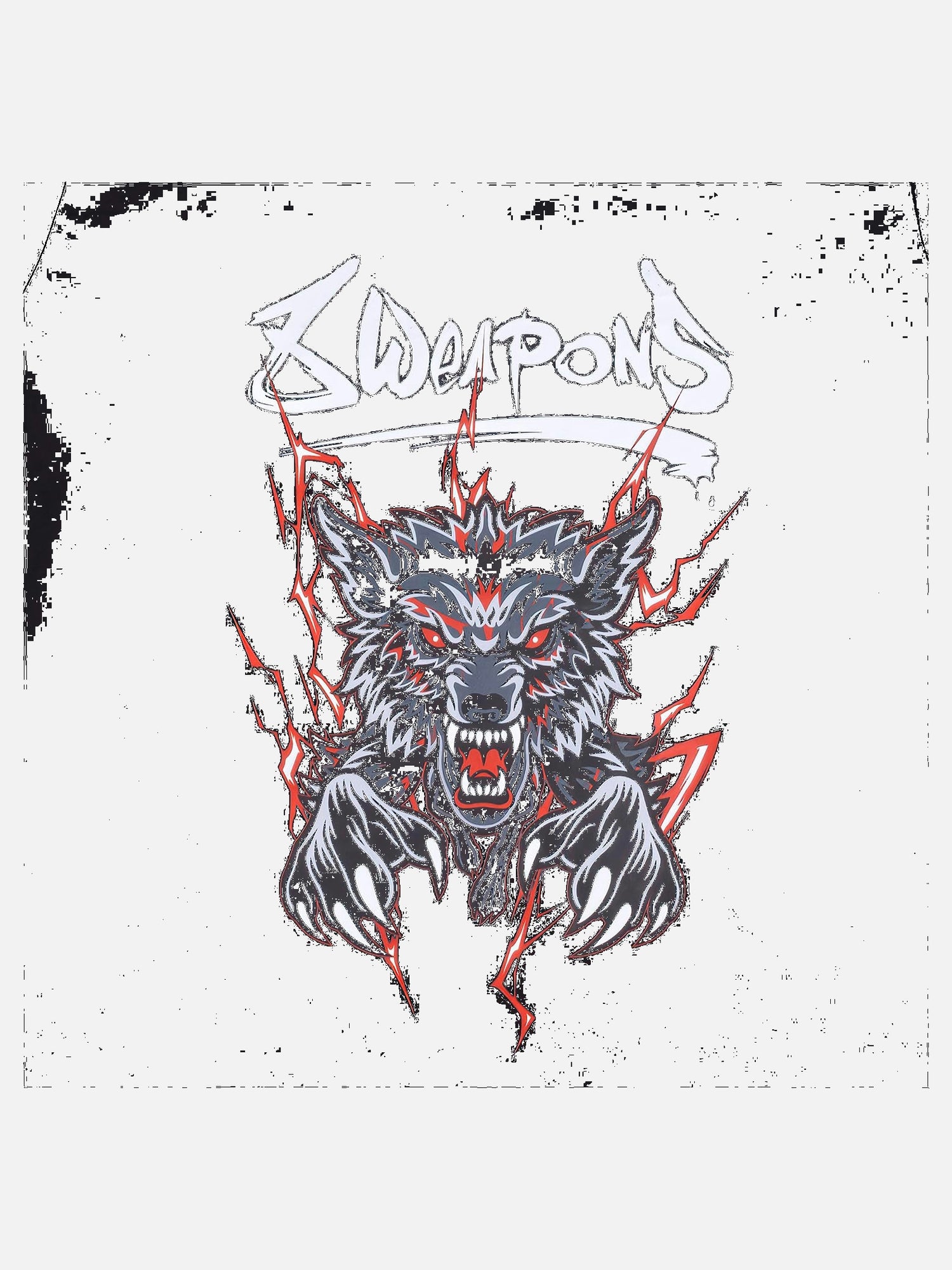 8 WEAPONS T-shirt Beastial Wolf – Sort/Rød
