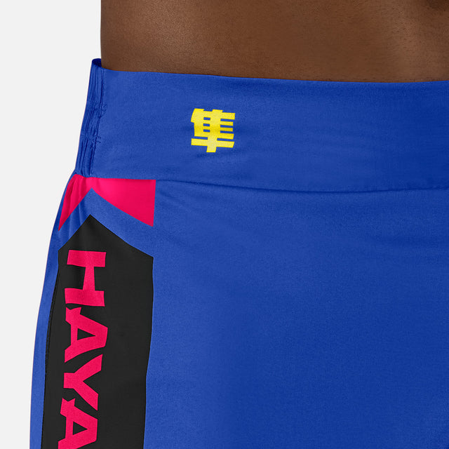 Pantaloncini Muay Thai Hayabusa Icon – Blu/Giallo
