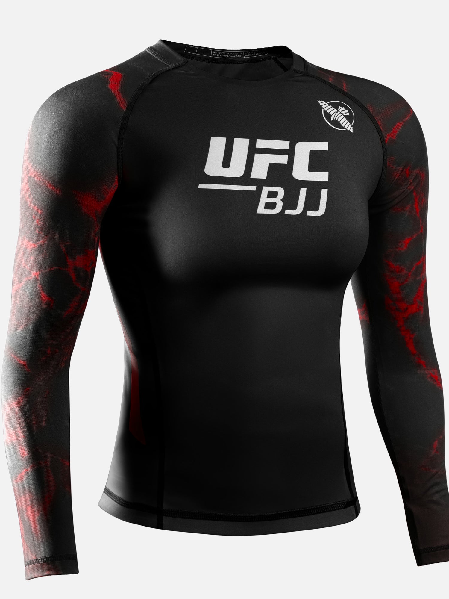 Rashguard Hayabusa x UFC BJJ Maniche Lunghe Donna – Nero/Rosso