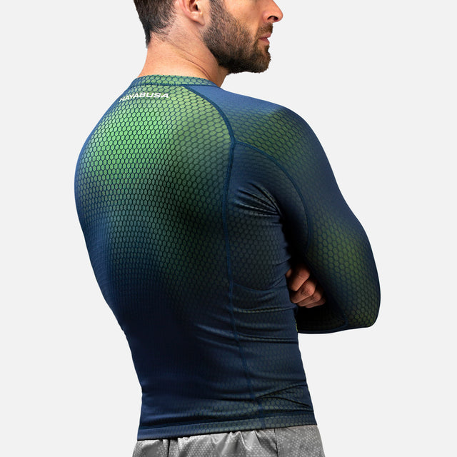 Hayabusa Rashguard Fusion Lange Mouwen - Blauw/Groen
