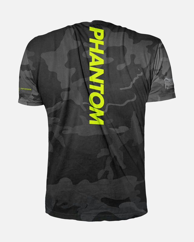 Phantom Athletics Træningsshirt EVO Neon – Sort Camo/Neon
