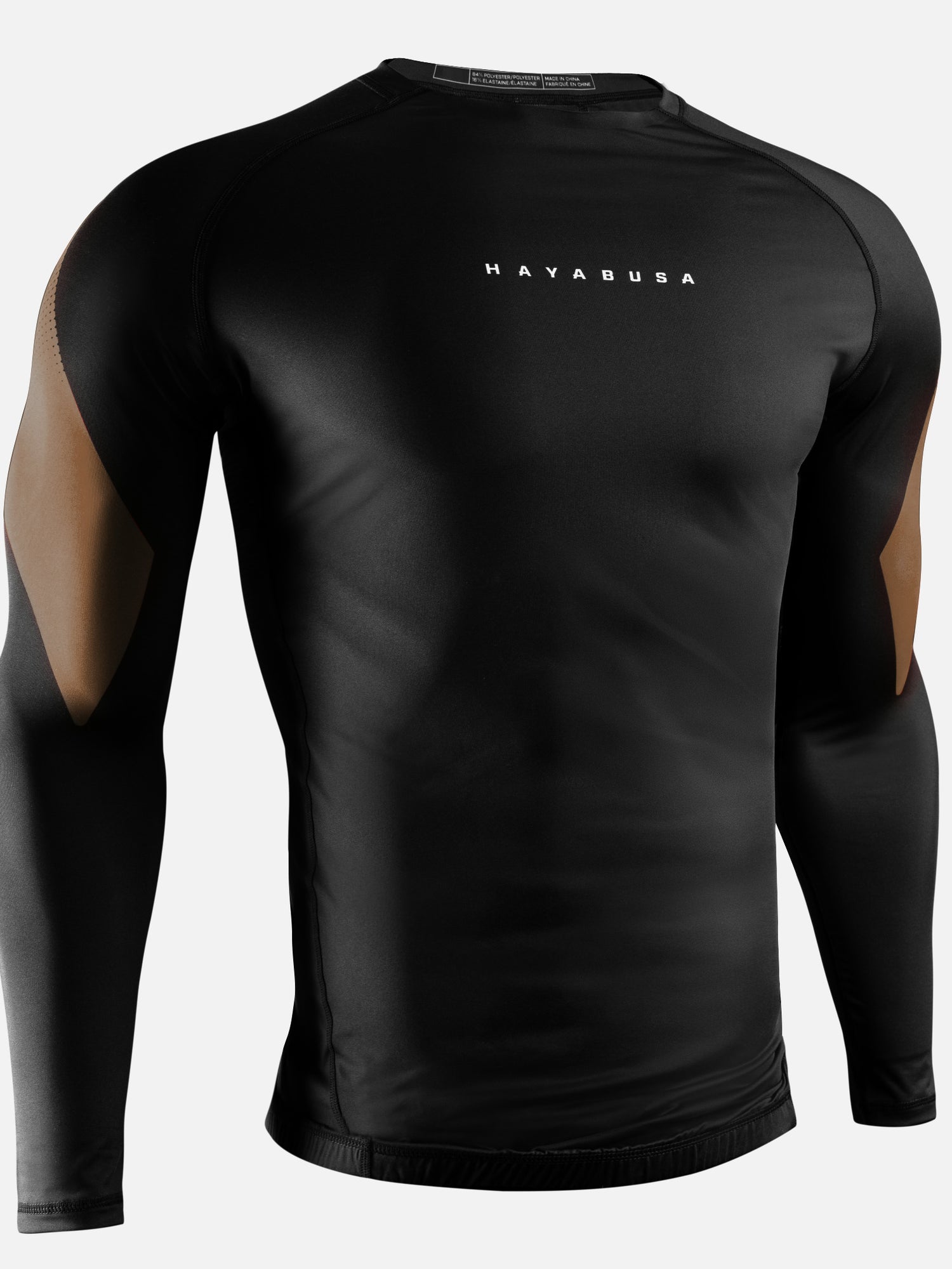 Rashguard Hayabusa Pro Ranked Manga Larga – Marrón