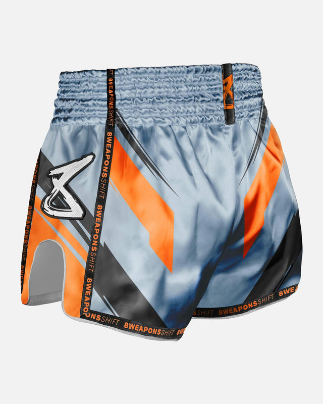 8 WEAPONS Muay Thai-shorts Shift – Isgrå/Orange