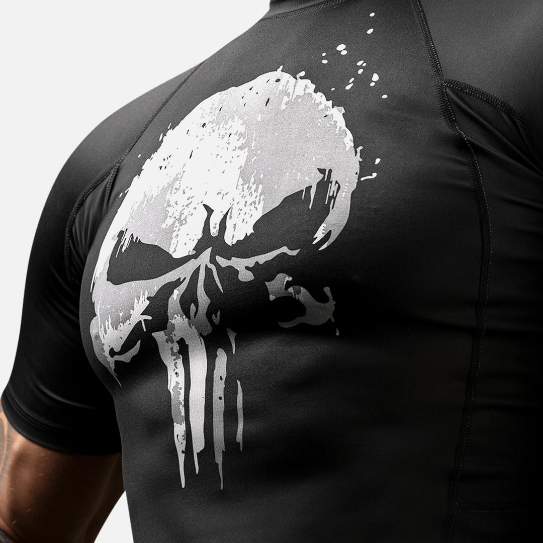 Hayabusa x Marvel Rashguard The Punisher Kurzarm – Schwarz