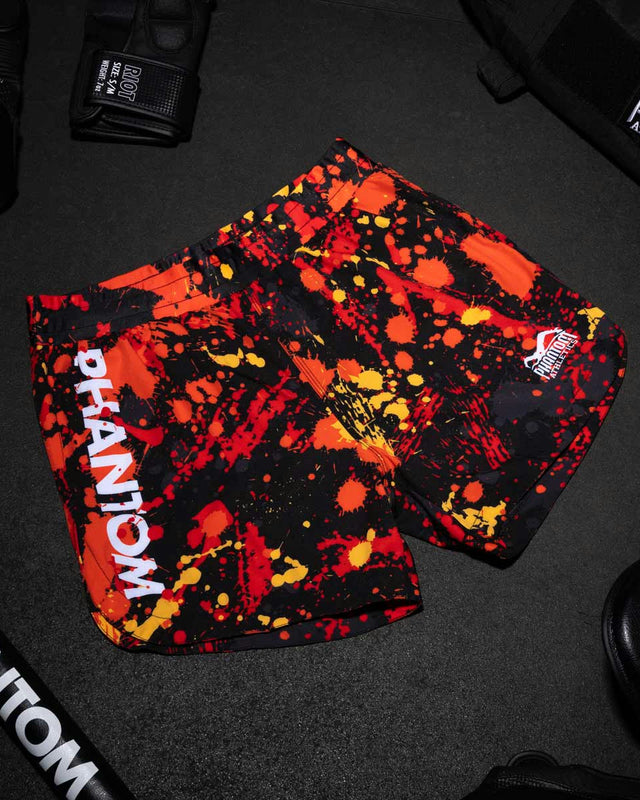 Phantom Athletics MMA Shorts Fusion Splatter - Rood
