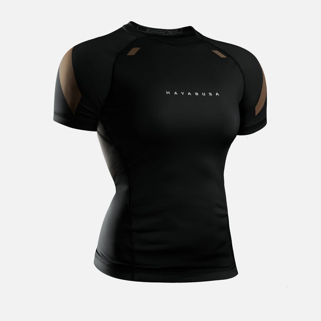 Hayabusa Rashguard Pro Ranked Korte Mouwen Dames - Bruin