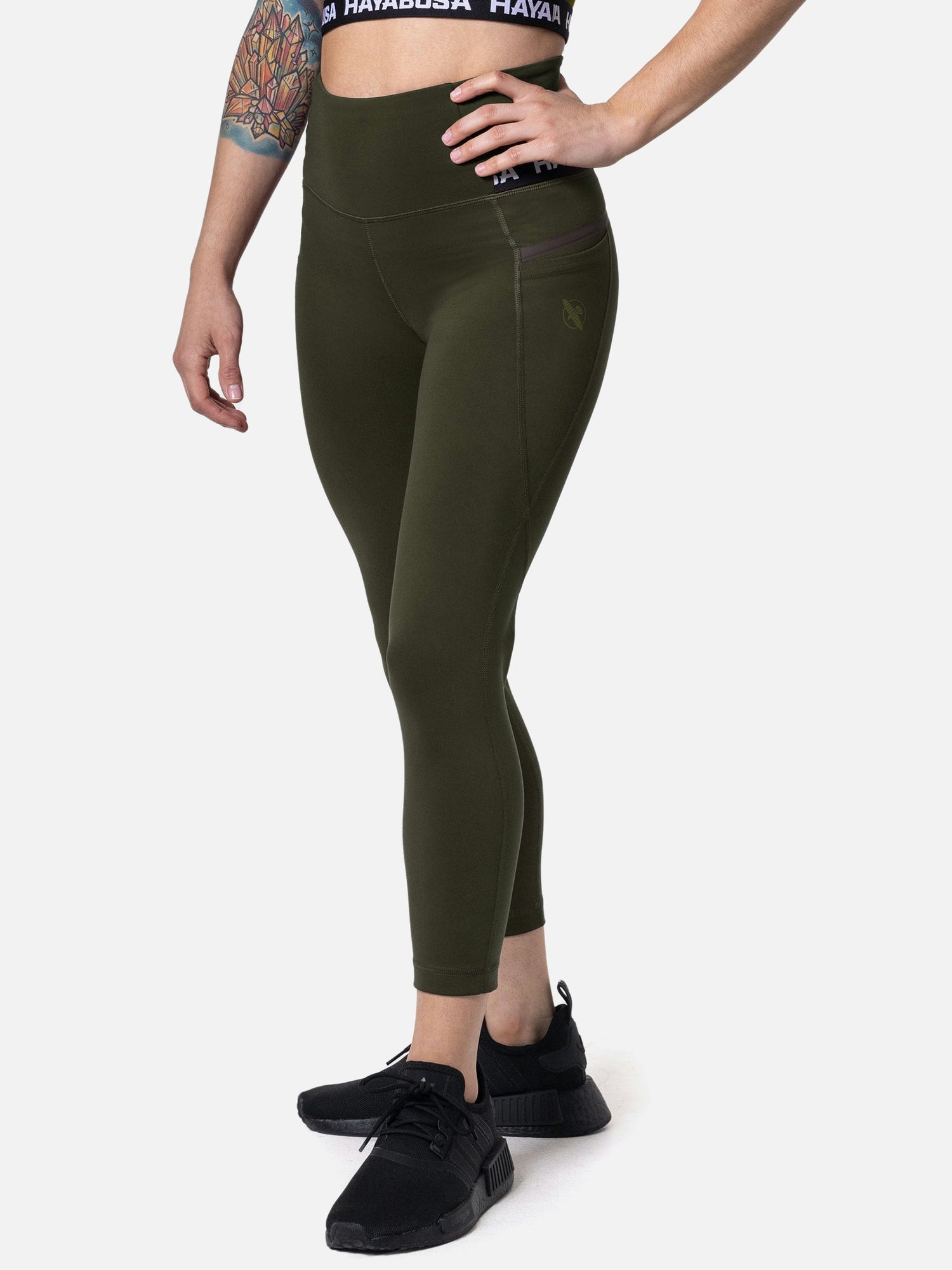 Leggings Hayabusa High Rise 3/4 Mujer – Verde oliva