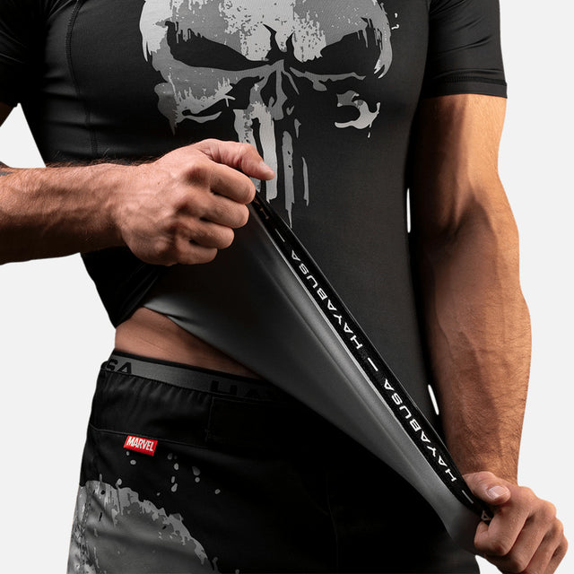 Hayabusa x Marvel Rashguard The Punisher Kurzarm – Schwarz