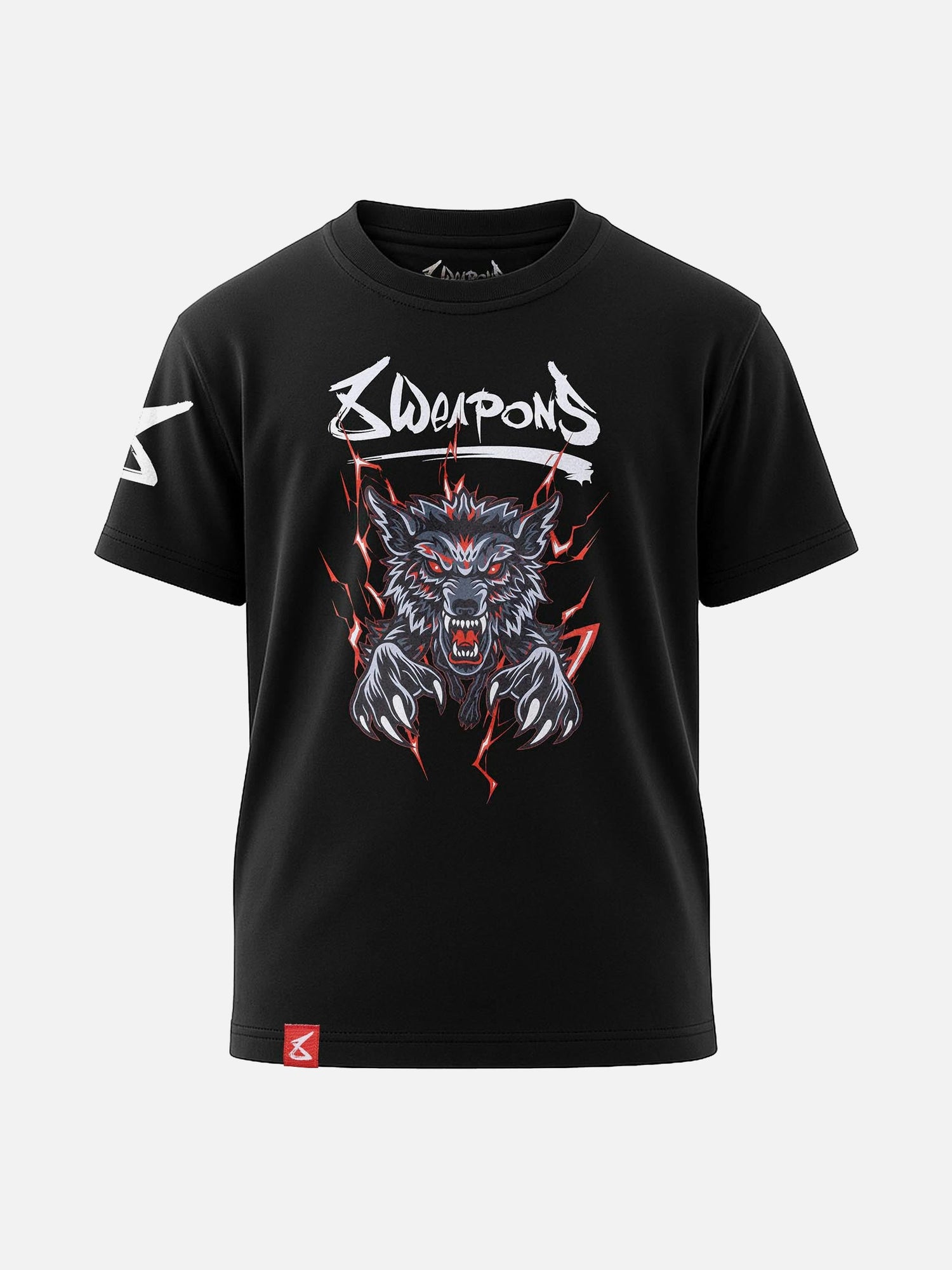 8 WEAPONS T-shirt Beastial Wolf – Sort/Rød