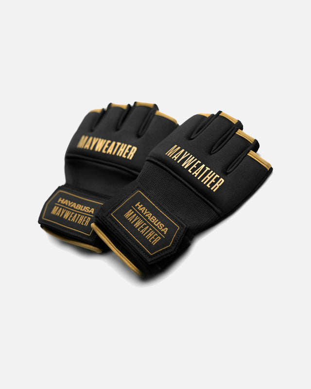 Mănuși interioare Hayabusa x Mayweather Deluxe Quick Wraps – Negru/Aur