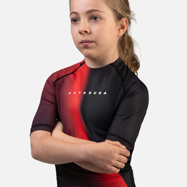 Rashguard Hayabusa Apex Nova manches courtes enfant - Rouge