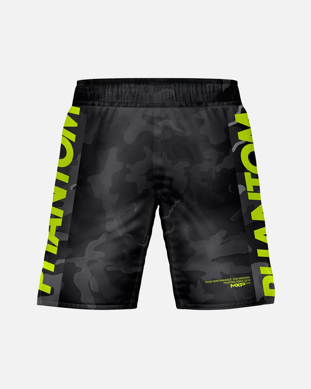 MMA trenky Phantom Athletics EVO Neon – Černá Camo/Neon