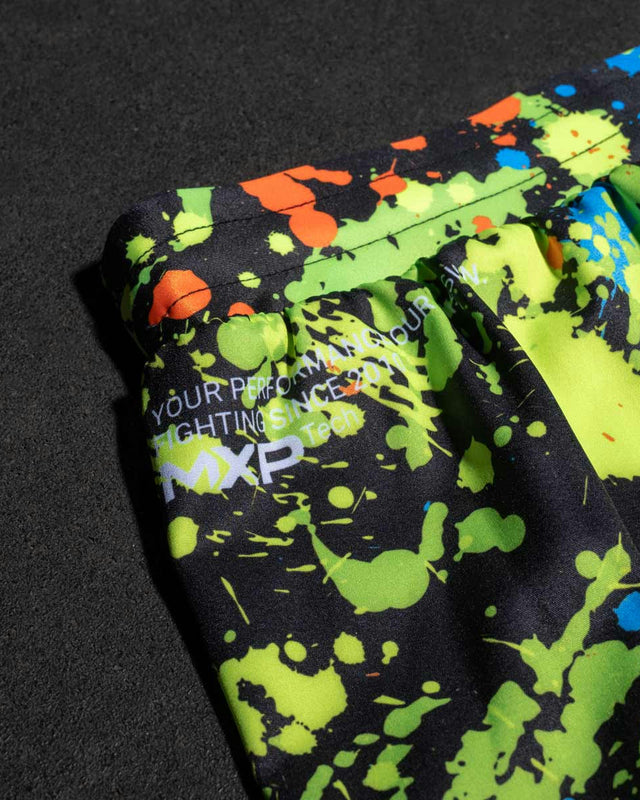 Spodenki MMA Phantom Athletics Fusion Splatter – Czarne/Neon