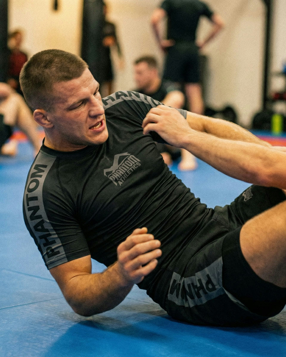 Phantom Athletics Rashguard EVO Apex Korte Mouwen - Zwart/Grijs
