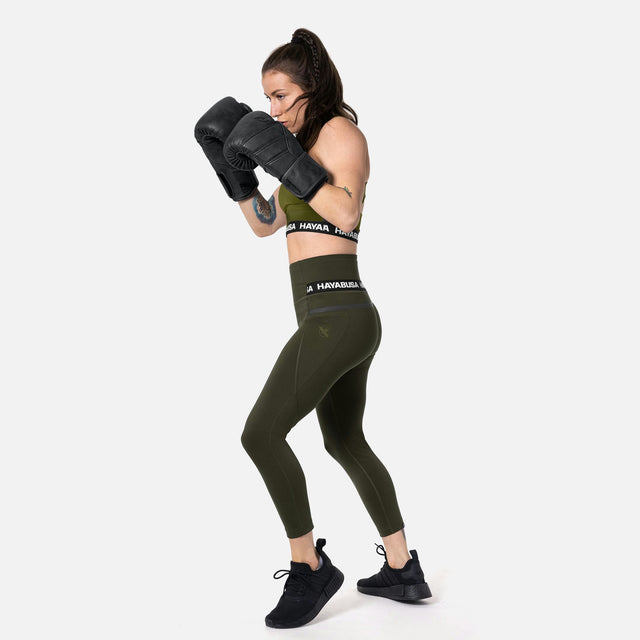 Leggings Hayabusa High Rise 3/4 Mujer – Verde oliva