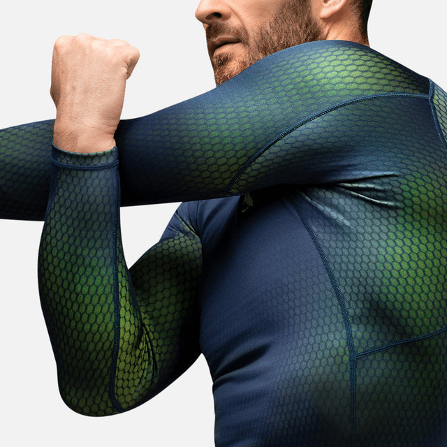 Hayabusa Rashguard Fusion Lange Mouwen - Blauw/Groen