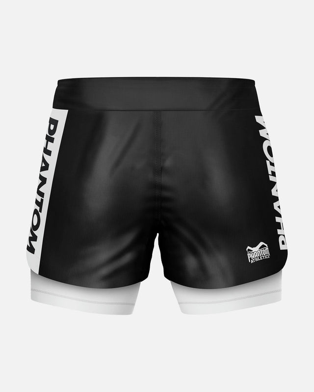 Calções de compressão Phantom Athletics Fusion-R 2in1 Ranked – Preto/Branco