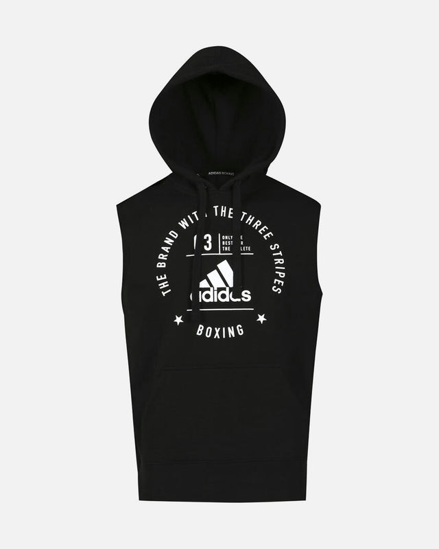 Débardeur à capuche Adidas Community Boxing – Noir/Blanc