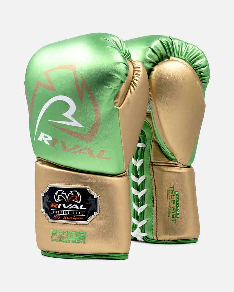 Rival Bokshandschoenen RS100 Pro Sparring - Groen/Goud