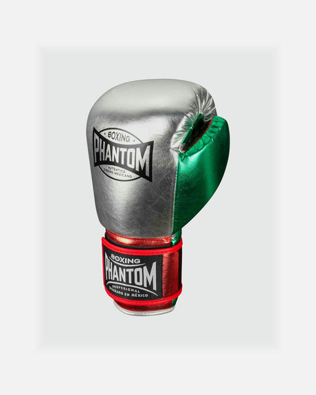 Rękawice bokserskie Phantom Athletics Mexico – Srebrne/Zielone/Czerwone