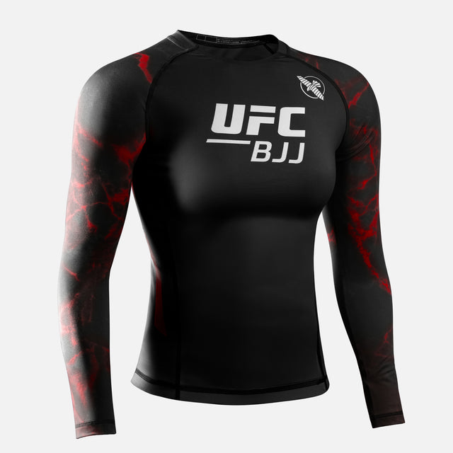 Rashguard Hayabusa x UFC BJJ Maniche Lunghe Donna – Nero/Rosso