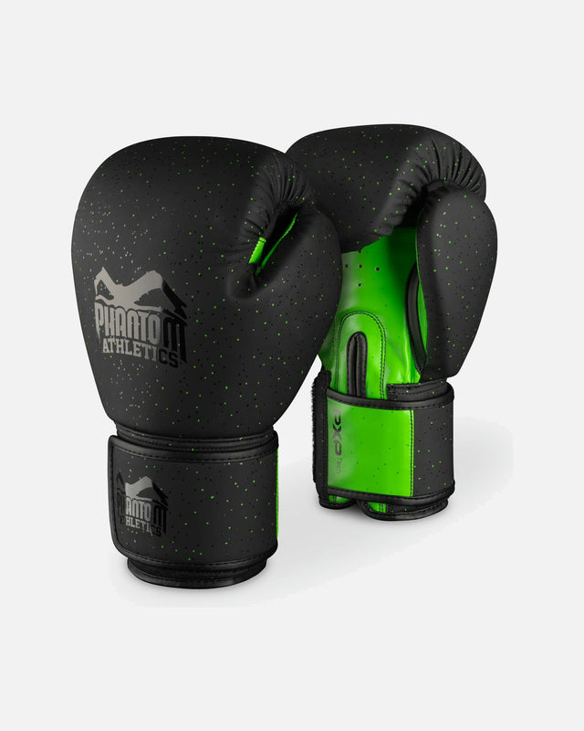 Gants de boxe Phantom Athletics Galaxy – Noir/Vert Néon