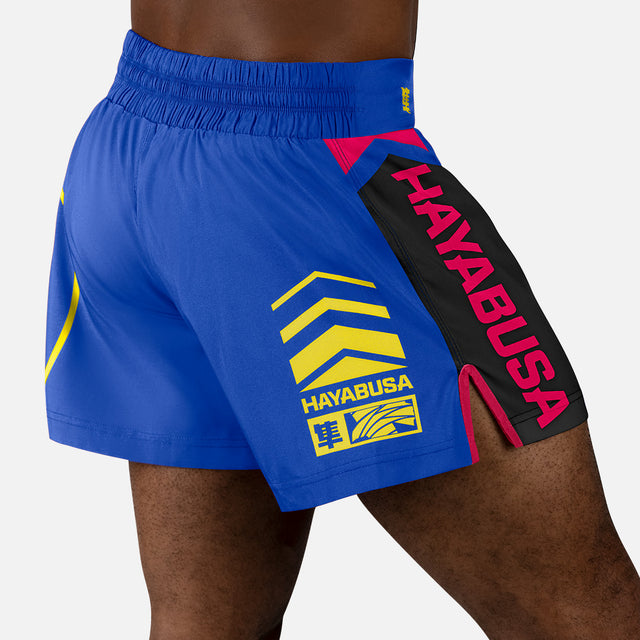 Pantaloncini Muay Thai Hayabusa Icon – Blu/Giallo