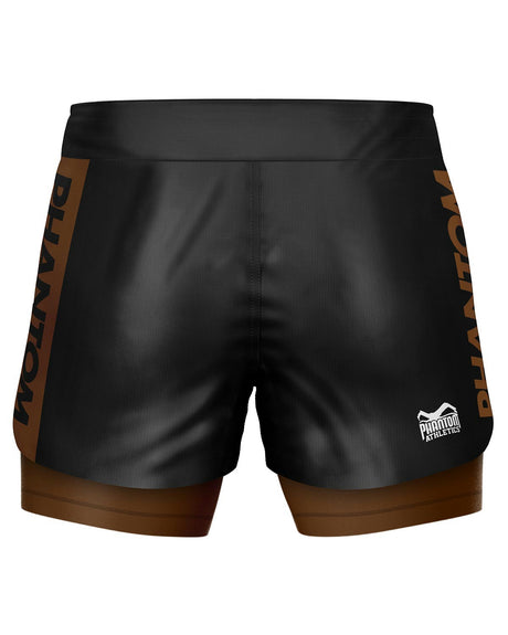 Phantom Athletics Kompresní kraťasy Fusion-R 2in1 Ranked – Hnědé