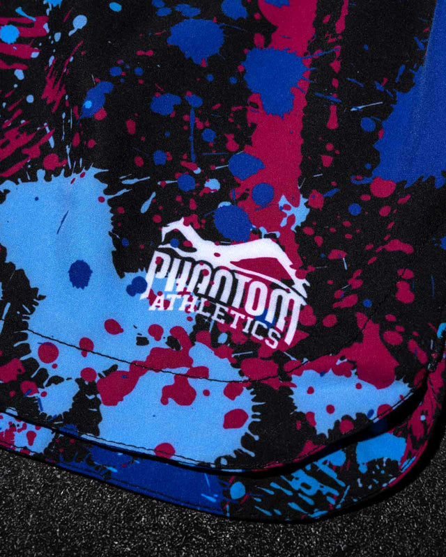 Phantom Athletics MMA Shorts Fusion Splatter - Blauw