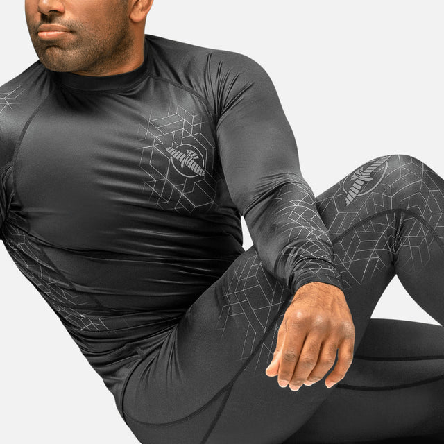 Shorts de compression Hayabusa Geo – Gris