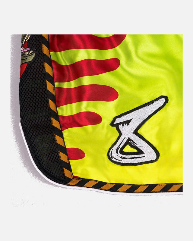Shorts de Muay Thai 8 WEAPONS Jurassic – Vert Néon/Rouge Sang