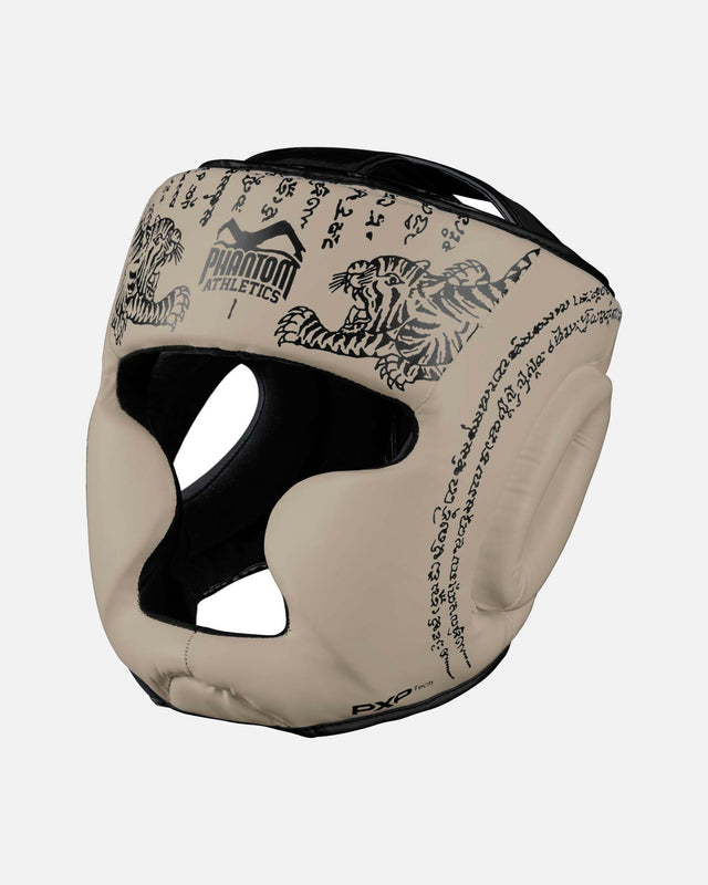 Capacete de boxe Phantom Athletics Muay Thai – Bege