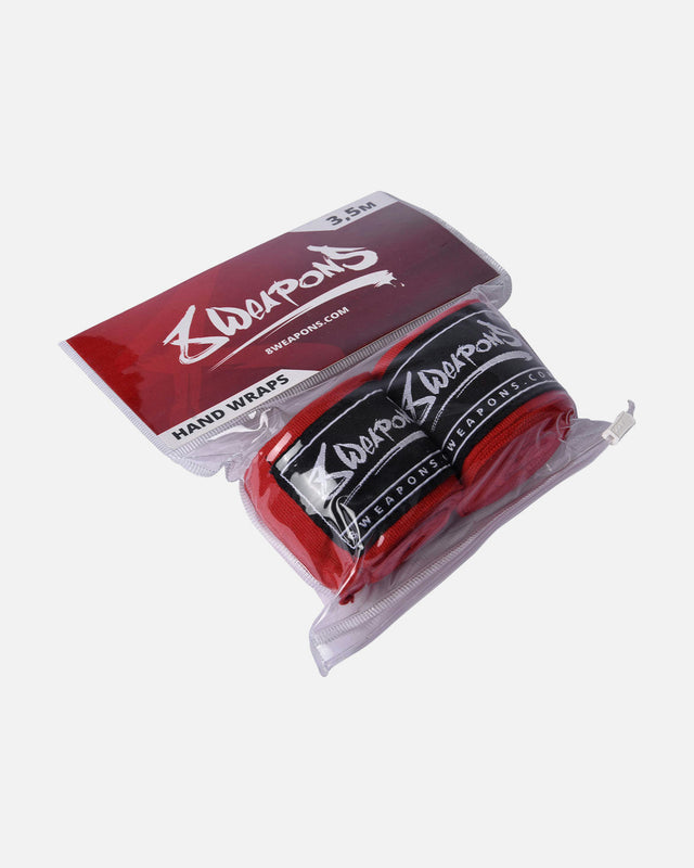 Bandaje de box 8 WEAPONS, semi-elastice – Roșu
