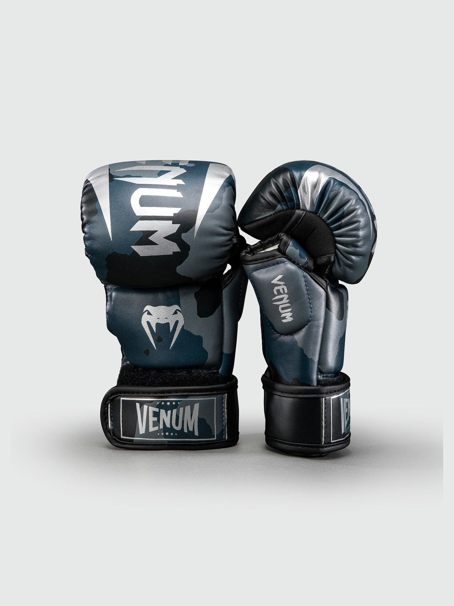 MMA rukavice Venum Elite Camo – Tmavě námořnicky modrá/Modrá